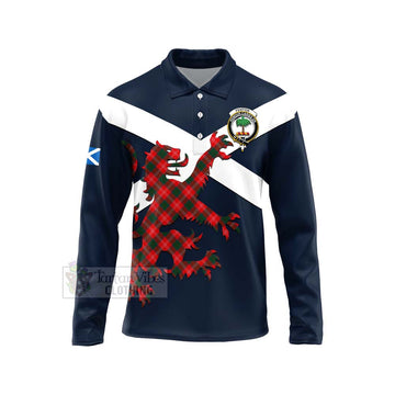 Fenton Tartan Lion Rampant Long Sleeve Polo Shirt Proudly Display Your Heritage with Alba Gu Brath and Clan Name Unisex - Tartan Vibes Clothing