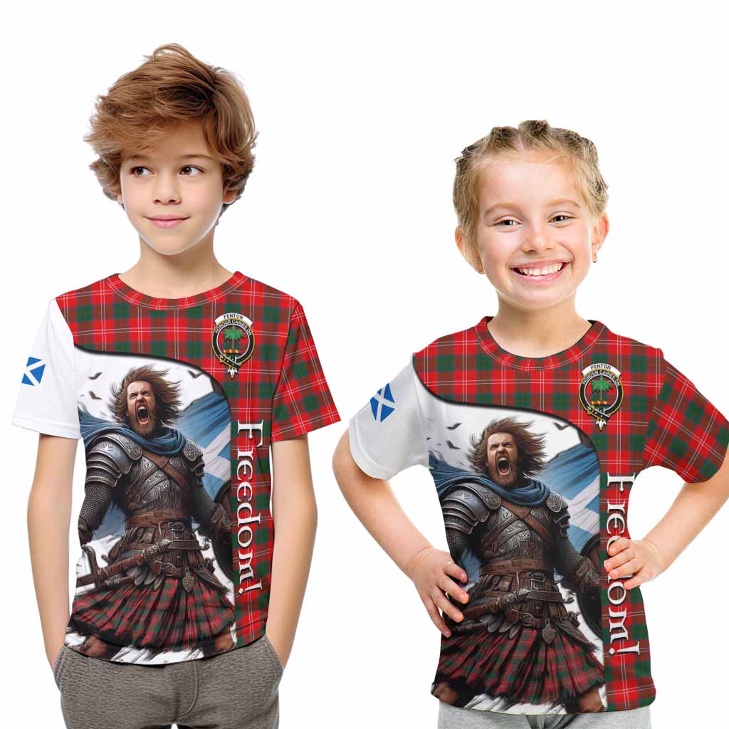 Fenton Crest Tartan Kid T-Shirt Inspired by the Freedom of Scottish Warrior Youth XL Size14 - Tartan Vibes Clothing