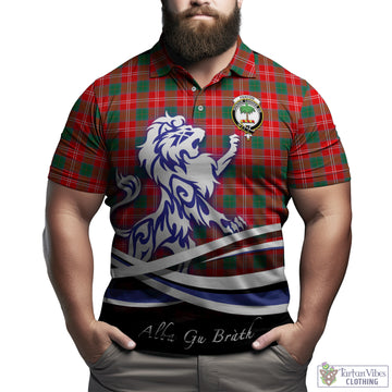 Fenton Tartan Polo Shirt with Alba Gu Brath Regal Lion Emblem