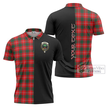 Fenton Tartan Zipper Polo Shirt with Family Crest and Half Of Me Style Unisex - Tartan Vibes Clothing