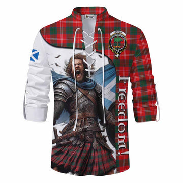 Tartan Vibes Clothing Fenton Crest Tartan Ghillie Kilt Shirt Inspired by the Freedom of Scottish Warrior