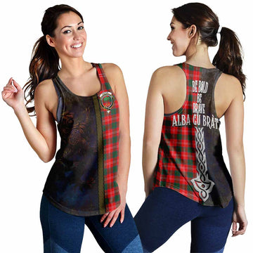 Fenton Tartan Family Crest Women's Racerback Tanks Alba Gu Brath Be Brave Lion Ancient Style 4XL - Tartan Vibes Clothing
