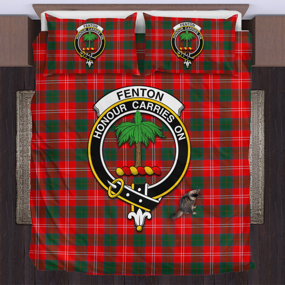 Fenton Tartan Bedding Set with Family Crest US Bedding Set - Tartan Vibes Clothing