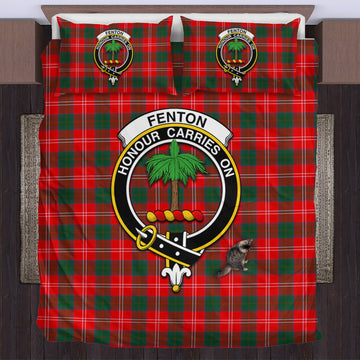 Fenton Tartan Bedding Set with Family Crest US Bedding Set - Tartan Vibes Clothing