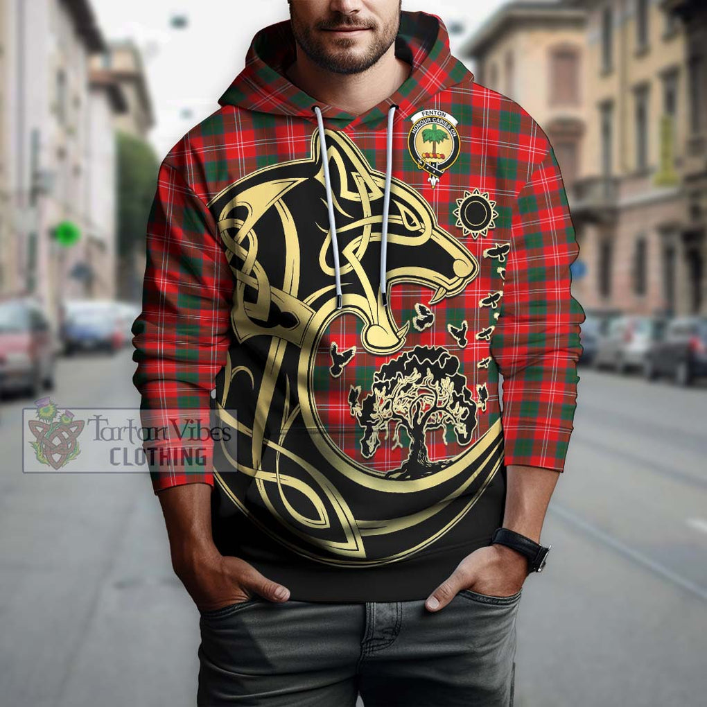 Fenton Tartan Hoodie with Family Crest Celtic Wolf Style Zip Hoodie - Tartan Vibes Clothing