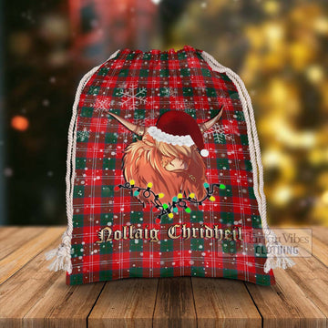 Fenton Tartan Christmas Santa's Bag with Twinkle Highland Cattle - Tartan Vibes Clothing