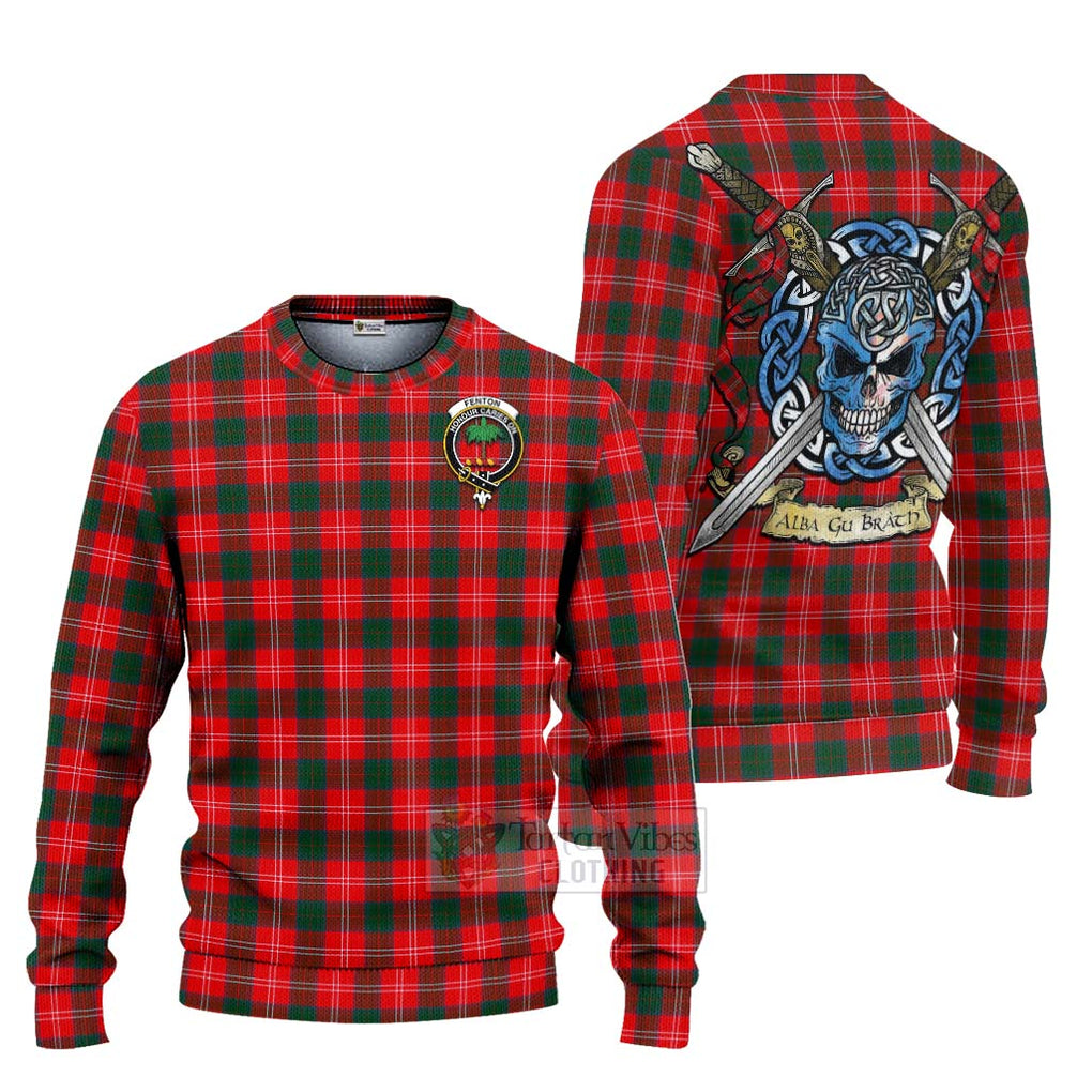 Fenton Tartan Ugly Sweater with Family Crest Celtic Skull Style Unisex - Tartan Vibes Clothing