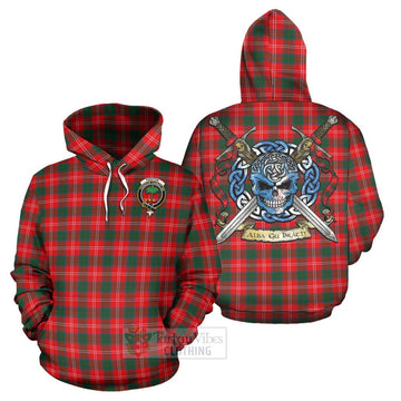 Fenton Tartan Hoodie with Family Crest Celtic Skull Style Zip Hoodie - Tartan Vibes Clothing