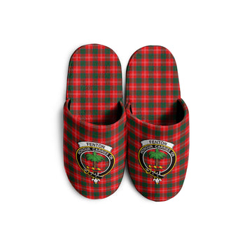Fenton Tartan Home Slippers with Family Crest KIDS - Tartan Vibes Clothing