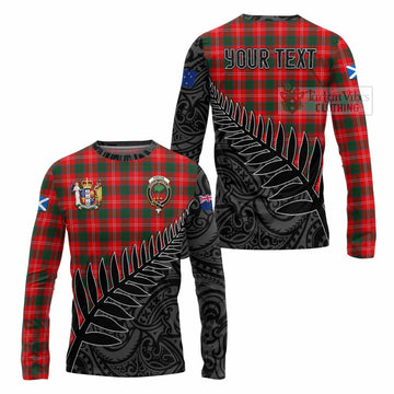 Fenton Crest Tartan Long Sleeve T-Shirt with New Zealand Silver Fern Half Style Unisex - Tartan Vibes Clothing