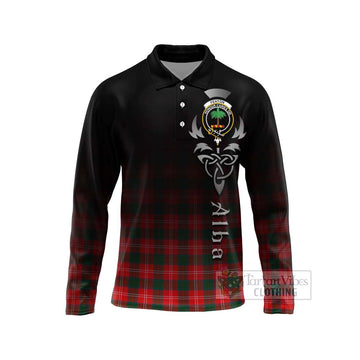 Fenton Tartan Long Sleeve Polo Shirt Featuring Alba Gu Brath Family Crest Celtic Inspired Unisex - Tartan Vibes Clothing