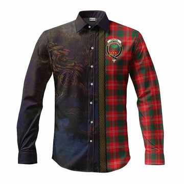 Fenton Tartan Family Crest Long Sleeve Button Shirt Alba Gu Brath Be Brave Lion Ancient Style Men's Shirt S - Tartan Vibes Clothing