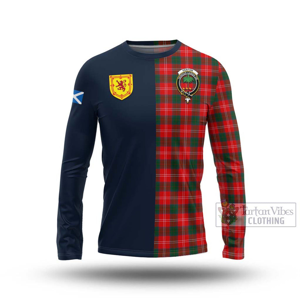 Fenton Tartan Long Sleeve T-Shirt Alba with Scottish Lion Royal Arm Half Style Unisex - Tartan Vibes Clothing