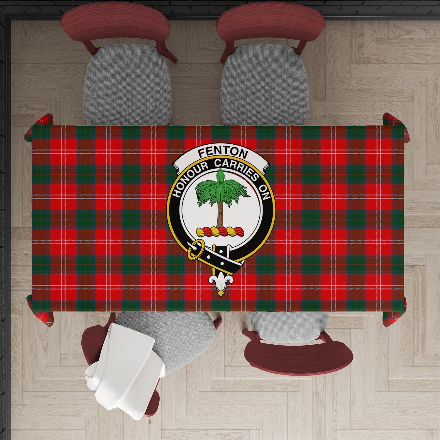 Fenton Tartan Tablecloth with Family Crest XL 57.1"x70.9"(145x180cm) - Tartan Vibes Clothing
