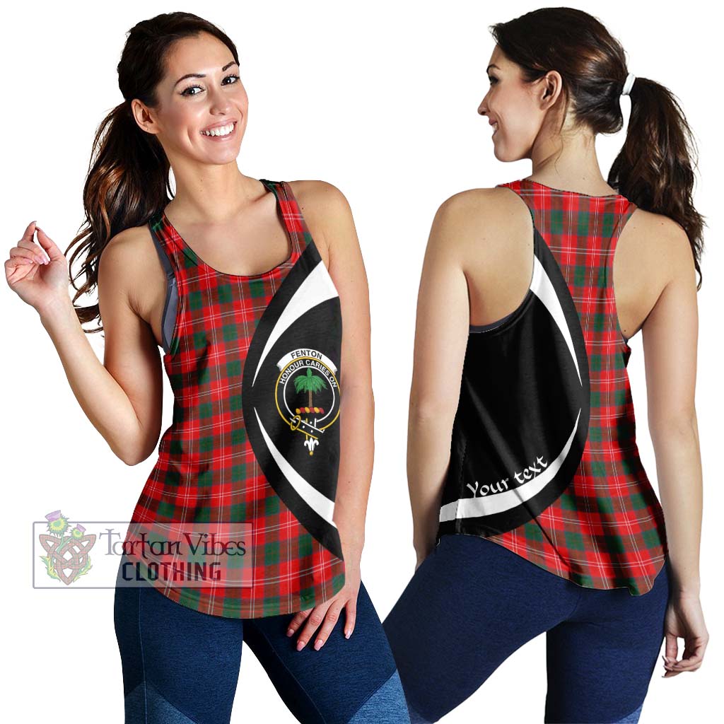 Fenton Tartan Women's Racerback Tanks with Family Crest Circle Style 4XL - Tartan Vibes Clothing