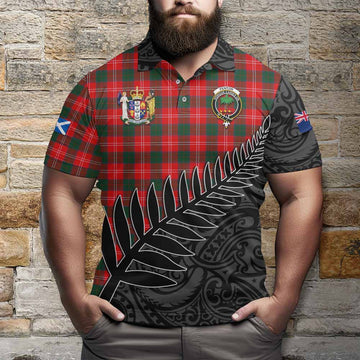 Fenton Crest Tartan Polo Shirt with New Zealand Silver Fern Half Style Kid - Tartan Vibes Clothing