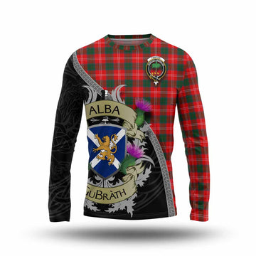 Fenton Tartan Family Crest Long Sleeve T-Shirt Lion Rampant Royal Thistle Shield Celtic Inspired Unisex - Tartan Vibes Clothing