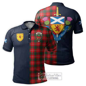Fenton Tartan Polo Shirt Alba with Scottish Lion Royal Arm Half Style Kid - Tartan Vibes Clothing