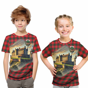 Fenton Tartan Family Crest Kid T-Shirt with Scottish Ancient Castle Style Youth XL Size14 - Tartan Vibes Clothing