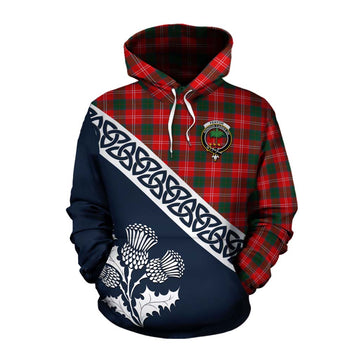 Fenton Tartan Cotton Hoodie Featuring Thistle and Scotland Map Pullover Hoodie XS - Tartan Vibes Clothing