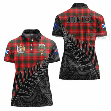 Fenton Crest Tartan Women's Polo Shirt with New Zealand Silver Fern Half Style Women - Tartan Vibes Clothing