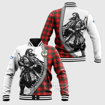 Fenton Tartan Clan Crest Baseball Jacket with Highlander Warrior Celtic Style Unisex - Tartan Vibes Clothing