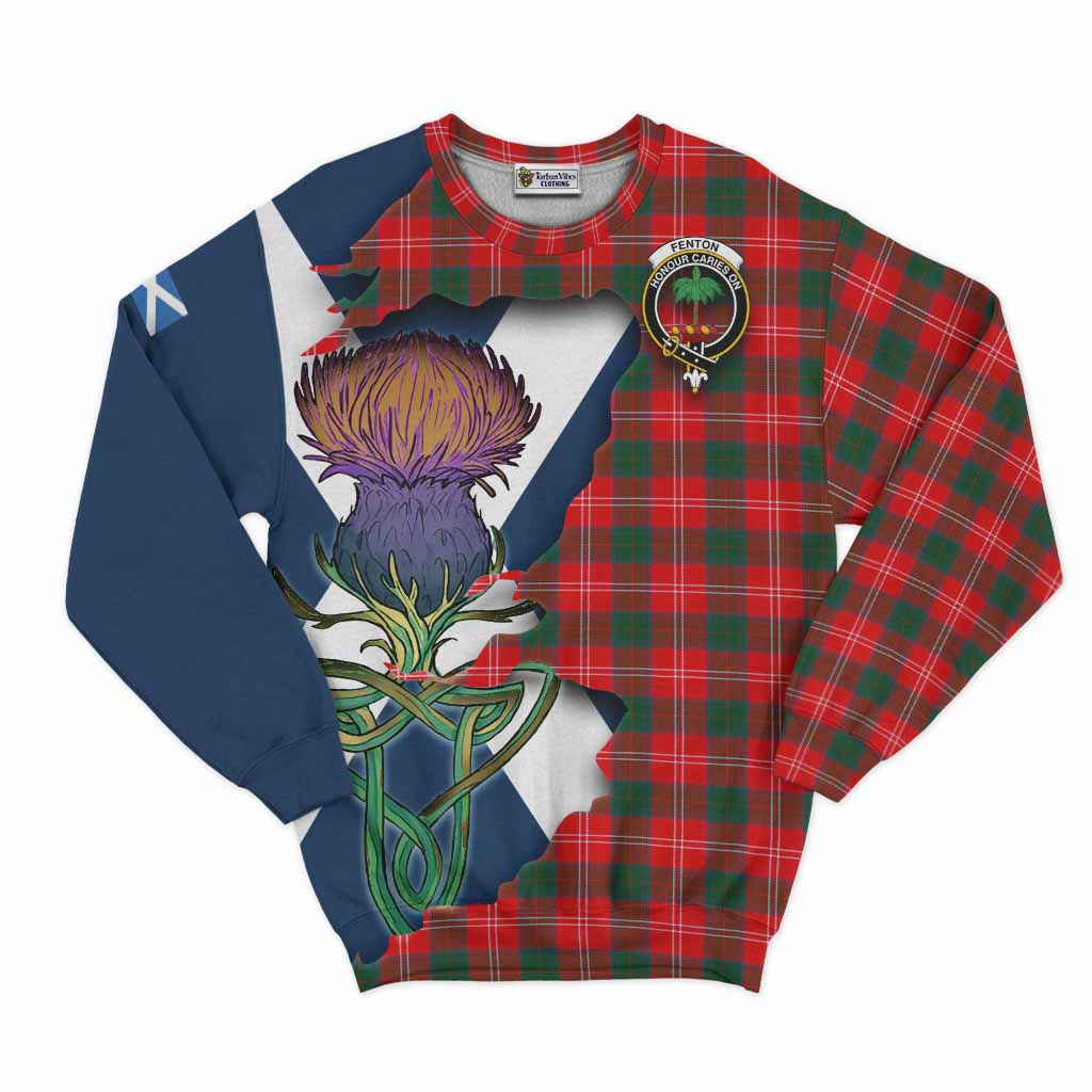 Tartan Vibes Clothing Fenton Tartan Family Crest Sweatshirt Scottish Thistle Celtic Inspired