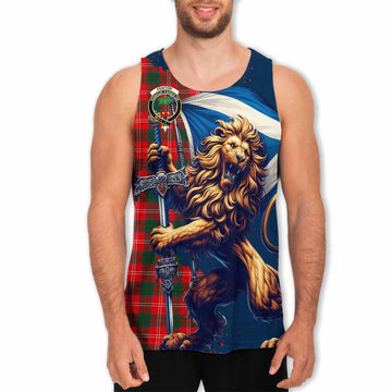 Fenton Tartan Family Crest Men's Tank Top with Scottish Majestic Lion Men - Tartan Vibes Clothing