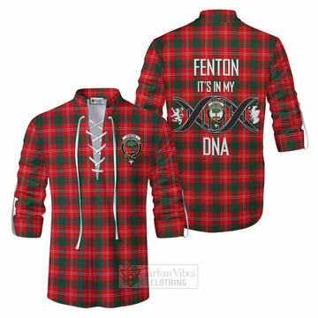 Fenton Tartan Ghillie Kilt Shirt with Family Crest DNA In Me Style Men - Tartan Vibes Clothing