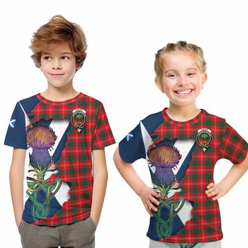 Tartan Vibes Clothing Fenton Tartan Family Crest Kid T-Shirt Scottish Thistle Celtic Inspired