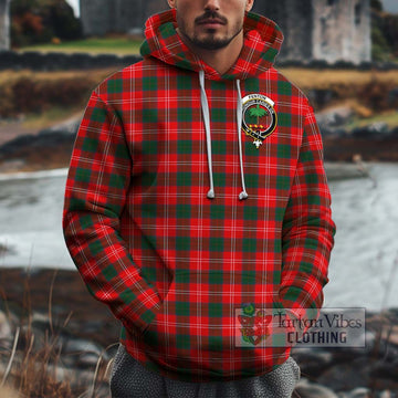Fenton Tartan Cotton Hoodie with Family Crest Zip Hoodie - Tartan Vibes Clothing