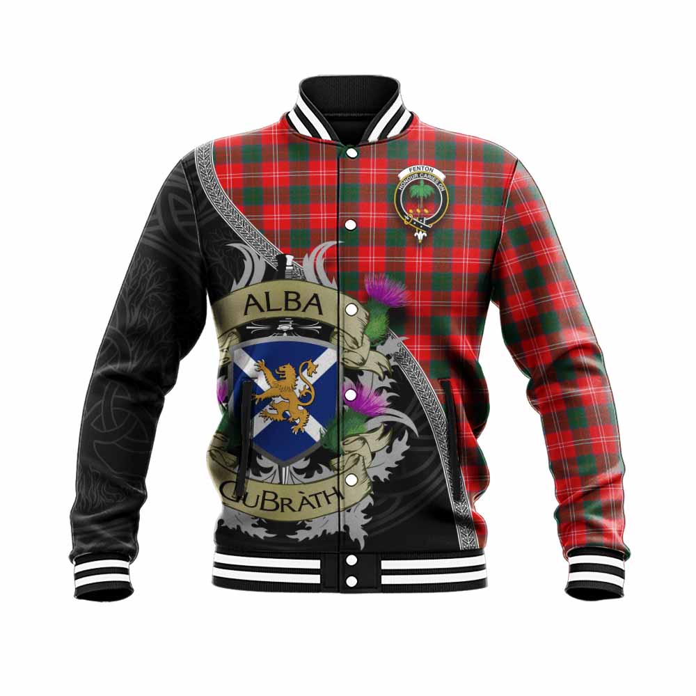 Fenton Tartan Family Crest Baseball Jacket Lion Rampant Royal Thistle Shield Celtic Inspired Unisex - Tartan Vibes Clothing