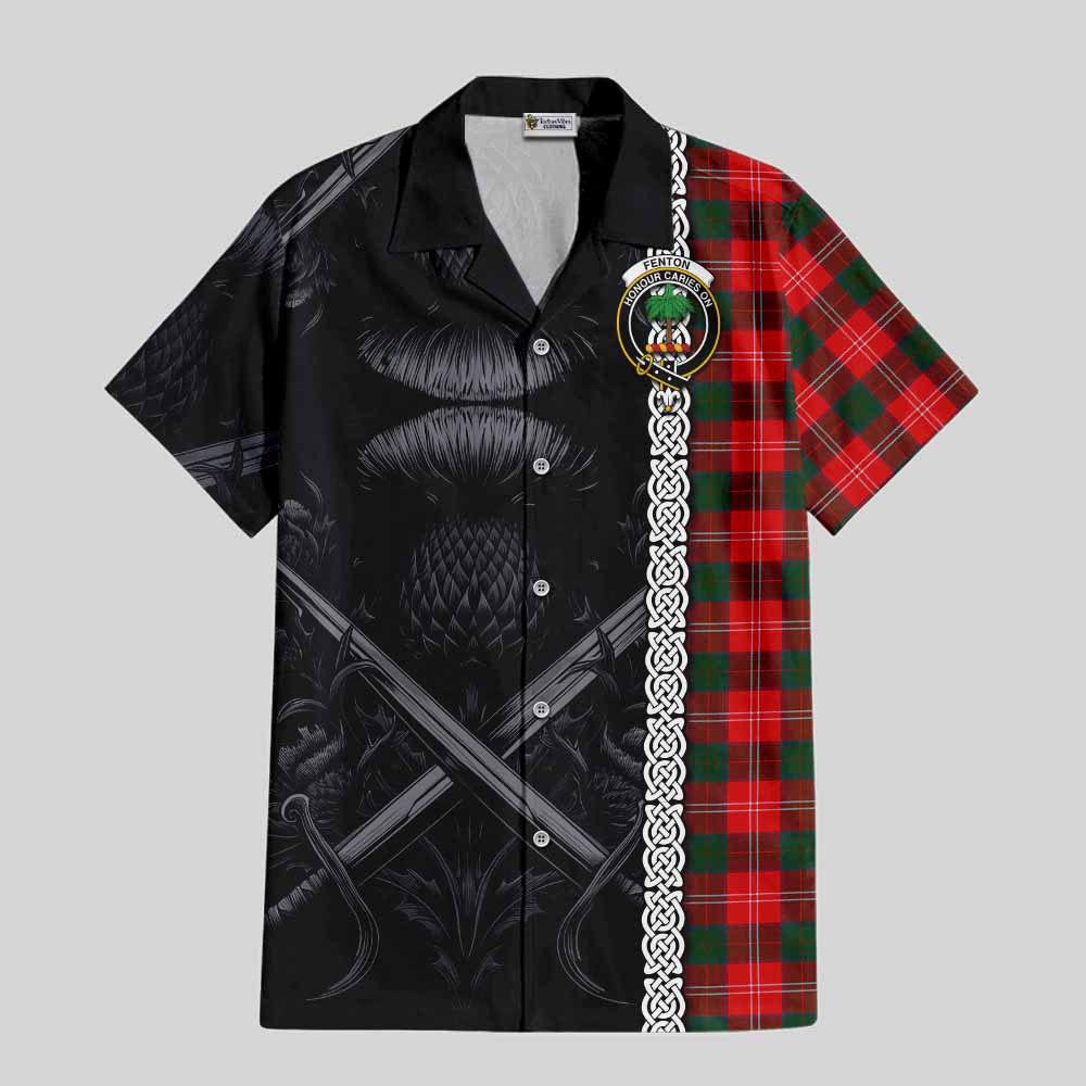 Fenton Tartan Hawaiian Shirt with Family Crest Cross Sword Thistle Celtic Vibes Kid - Tartan Vibes Clothing