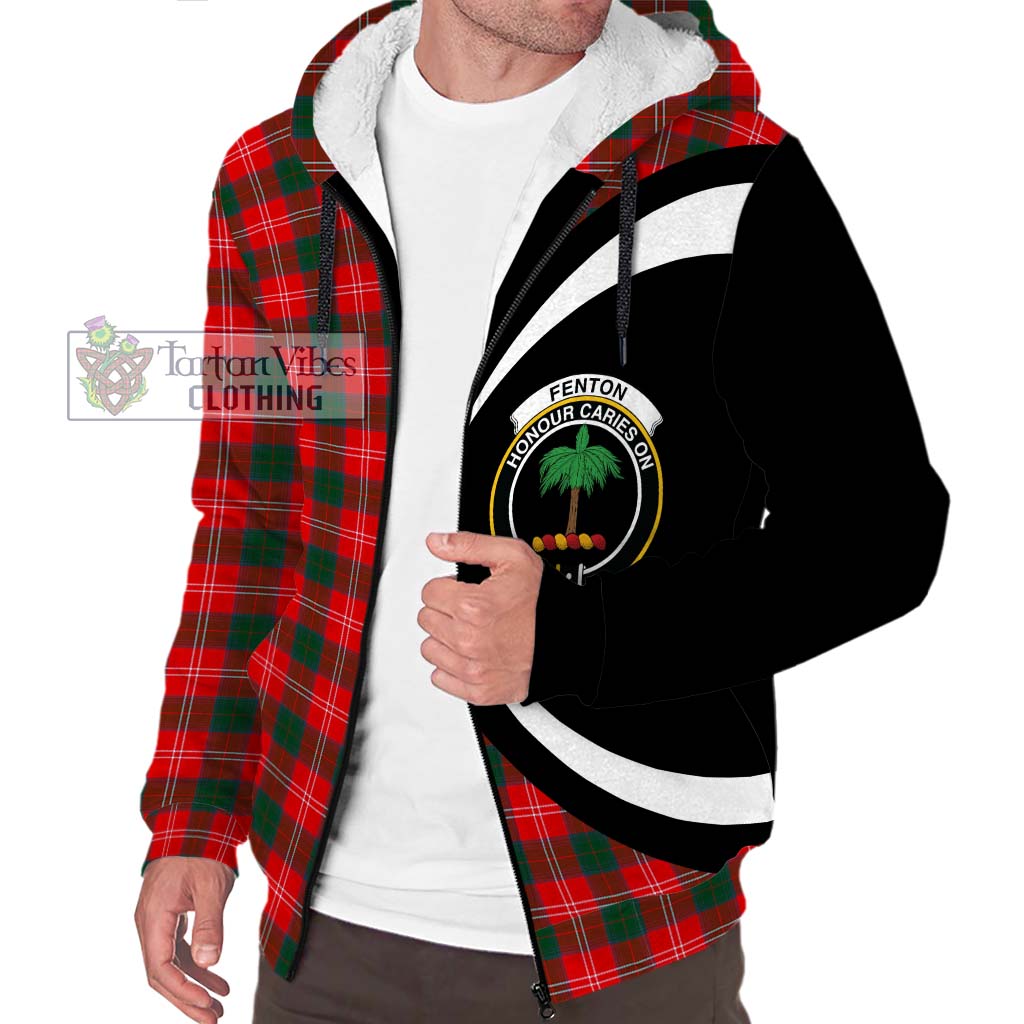 Fenton Tartan Sherpa Hoodie with Family Crest Circle Style Unisex S - Tartan Vibes Clothing