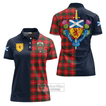 Fenton Tartan Women's Polo Shirt Alba with Scottish Lion Royal Arm Half Style Women - Tartan Vibes Clothing
