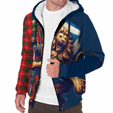Fenton Tartan Family Crest Sherpa Hoodie with Scottish Majestic Lion Unisex S - Tartan Vibes Clothing