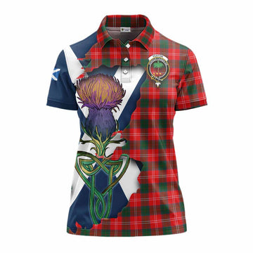 Tartan Vibes Clothing Fenton Tartan Family Crest Women's Polo Shirt Scottish Thistle Celtic Inspired