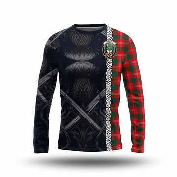 Fenton Tartan Long Sleeve T-Shirt with Family Crest Cross Sword Thistle Celtic Vibes Unisex - Tartan Vibes Clothing