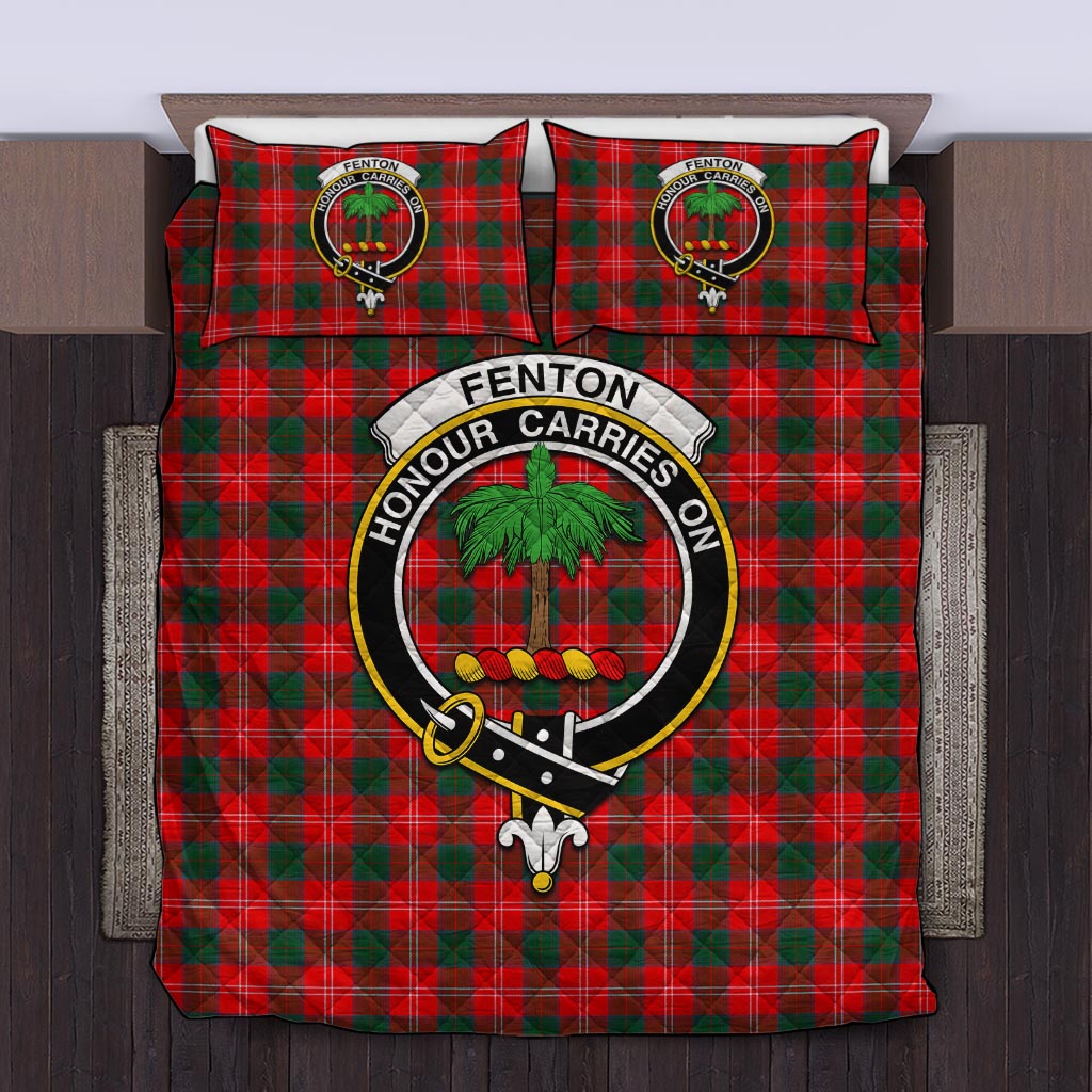 Fenton Tartan Quilt Bed Set with Family Crest King - Tartan Vibes Clothing