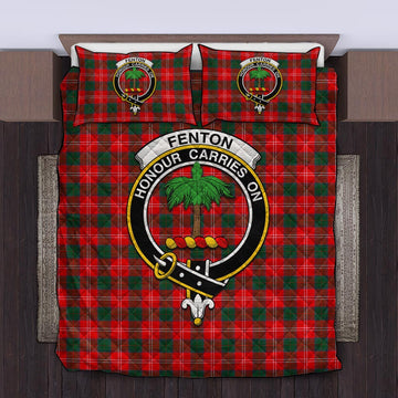 Fenton Tartan Quilt Bed Set with Family Crest King - Tartan Vibes Clothing