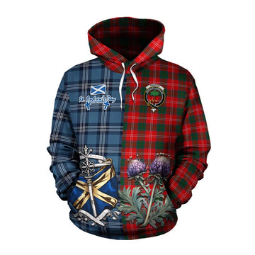 Fenton Tartan Cotton Hoodie Happy St. Andrew's Day Half Tartan Style Pullover Hoodie XS - Tartan Vibes Clothing