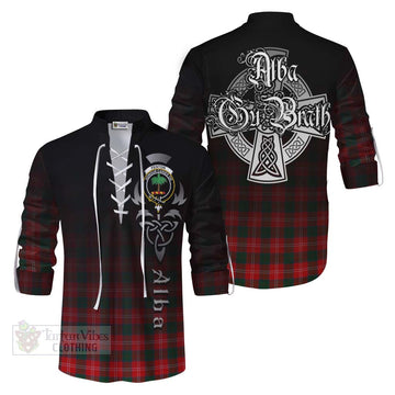 Fenton Tartan Ghillie Kilt Shirt Featuring Alba Gu Brath Family Crest Celtic Inspired Men - Tartan Vibes Clothing