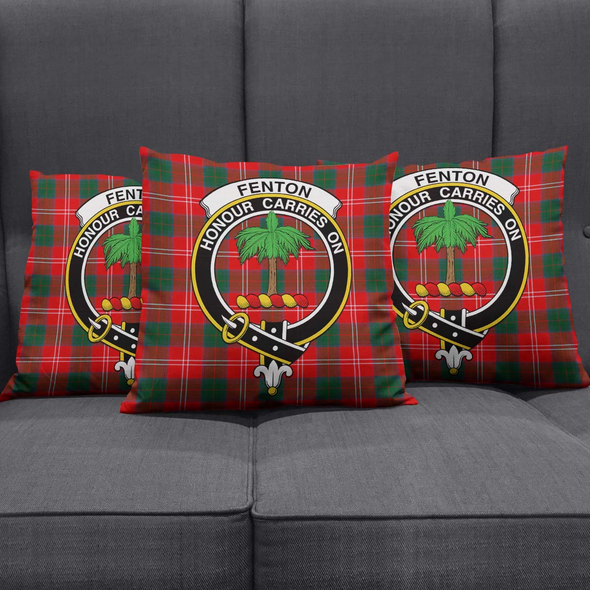 Fenton Tartan Pillow Cover with Family Crest Rectangle Pillow Cover 51*91cm - Tartan Vibes Clothing