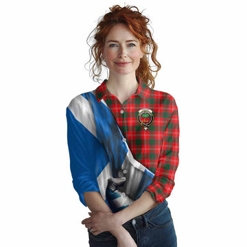 Fenton Tartan Women's Casual Shirt with Family Crest Scotland Patriotic Style Female - Tartan Vibes Clothing