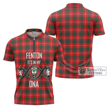 Fenton Tartan Zipper Polo Shirt with Family Crest DNA In Me Style Unisex - Tartan Vibes Clothing