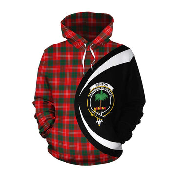 Fenton Tartan Cotton Hoodie with Family Crest Circle Style Pullover Hoodie XS - Tartan Vibes Clothing