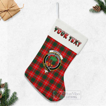 Fenton Tartan Family Crest Christmas Stocking with Personalized Text - Tartan Vibes Clothing