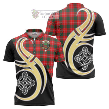 Fenton Tartan Zipper Polo Shirt with Family Crest and Celtic Symbol Style Unisex - Tartan Vibes Clothing