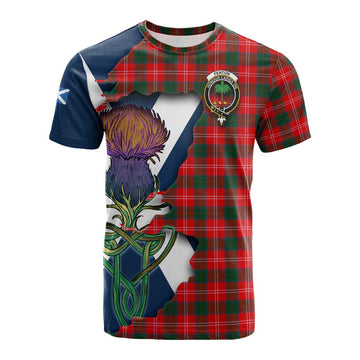 Tartan Vibes Clothing Fenton Tartan Family Crest Cotton T-shirt Scottish Thistle Celtic Inspired