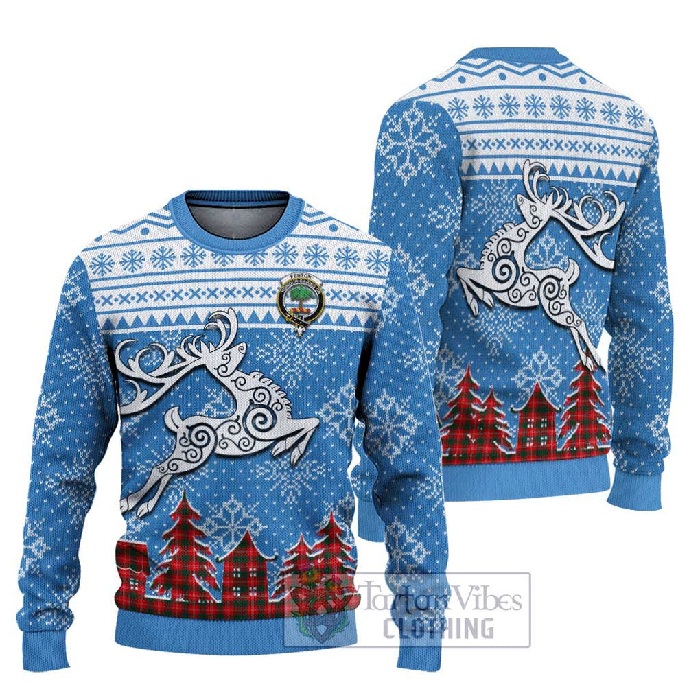 Fenton Clan Christmas Ugly Sweater Celtic Reindeer Style Unisex - Tartan Vibes Clothing